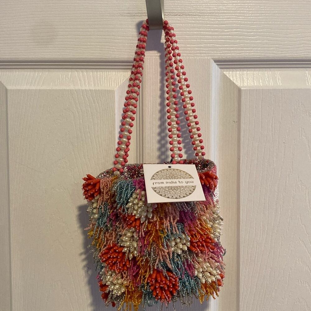 BNWT From India To You Exquisite Viral Beaded Vacation Summer Bag